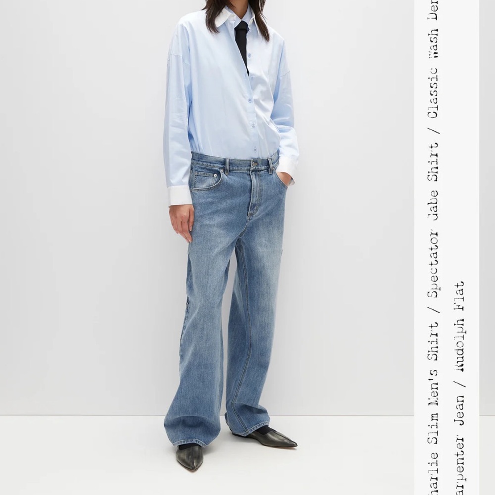 Tibi Classic Denim Slouchy Carpenter Jean - Picture 2 of 6
